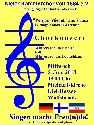 Flyer für das Konzert mit Pohjan Miehet am 5. 6. 2013